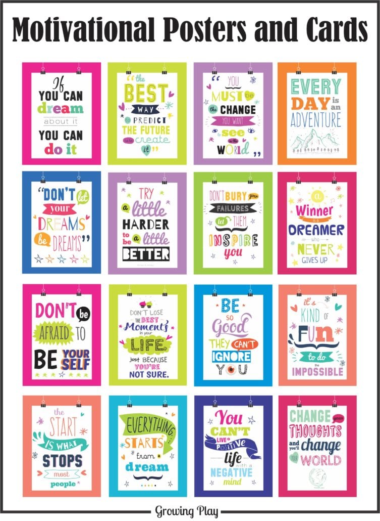 Motivational Posters and Cards Growing Play
