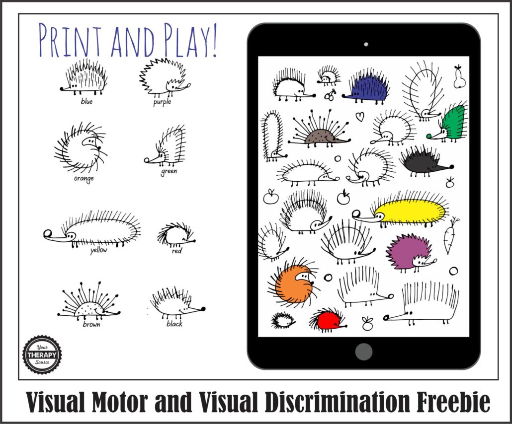 visual discrimination and visual motor freebie hedgehogs