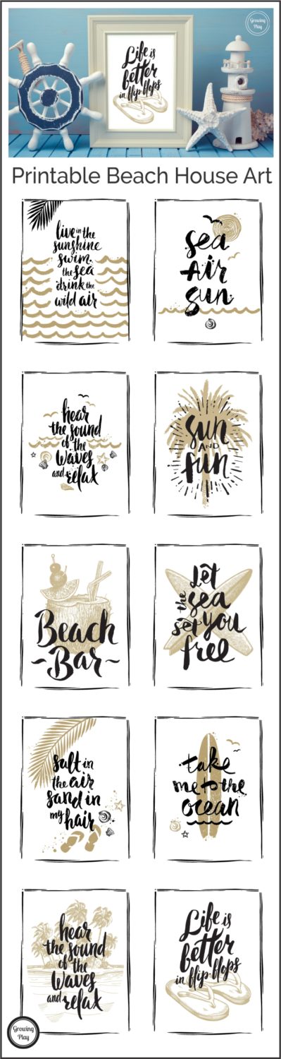 Beach Art Printable - Life is Better in Flip Flops - Growing Play