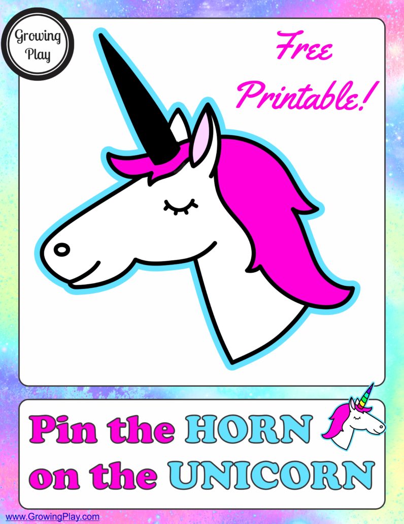 pin the horn on the unicorn printable that are old fashioned stone