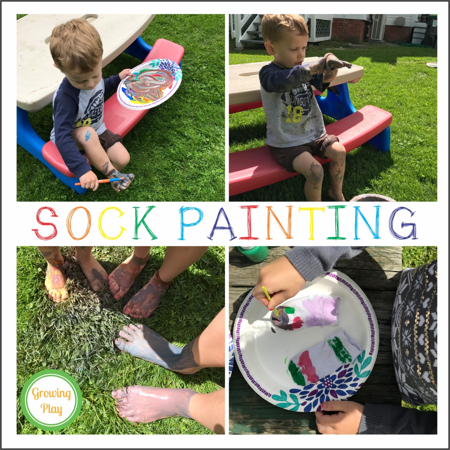 Sock Painting Growing Play