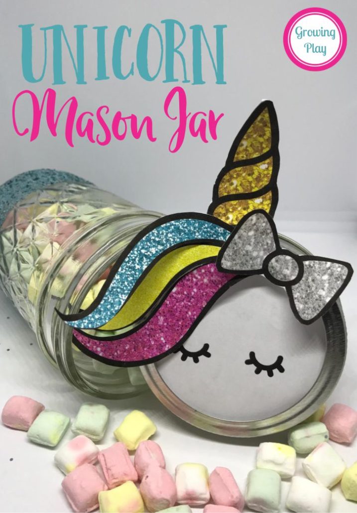 Unicorn Party Favor Printable - Unicorn Mason Jar