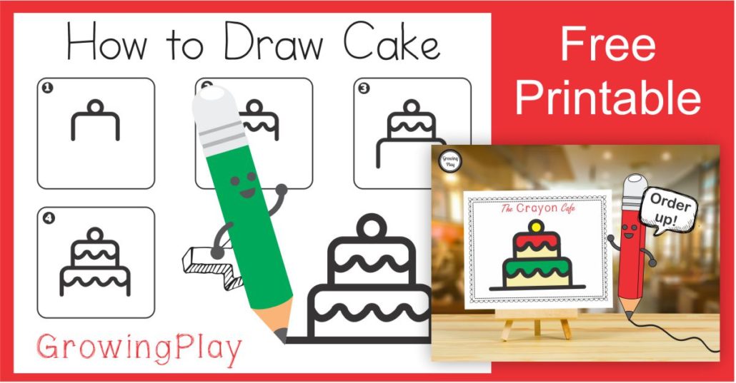 How To Draw a Christmas Cake from the Christmas Crayon Cafe Growing Play