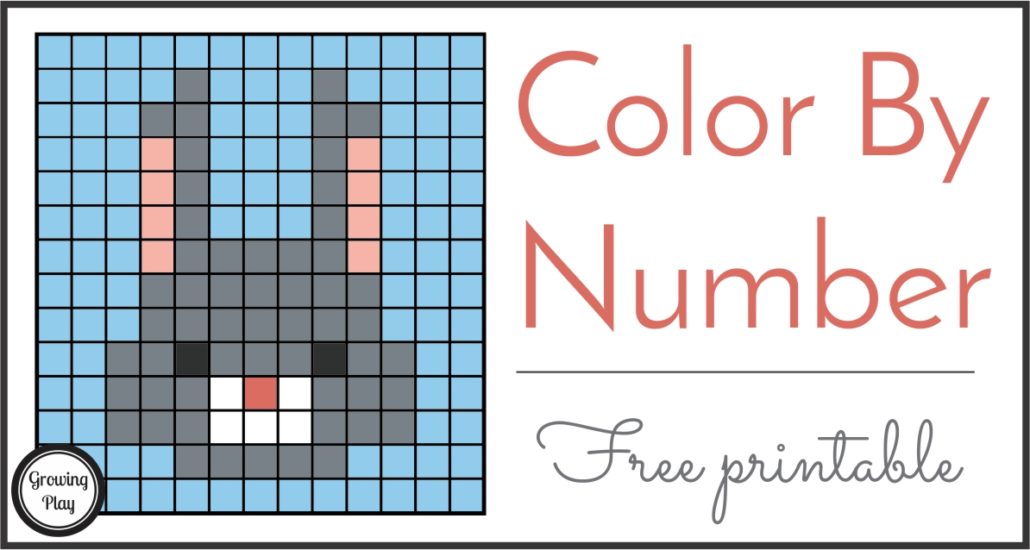 Rabbit Color By Number Mystery Picture - Growing Play