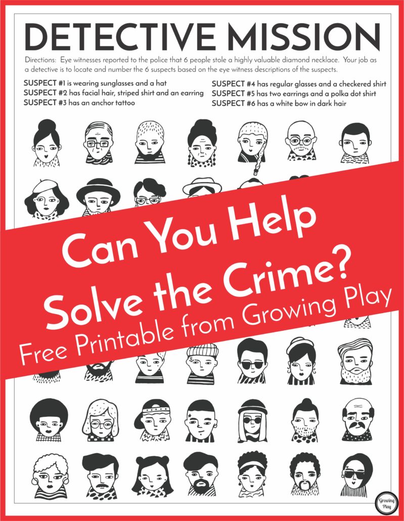 Detective Puzzle for Kids Free Printable Growing Play