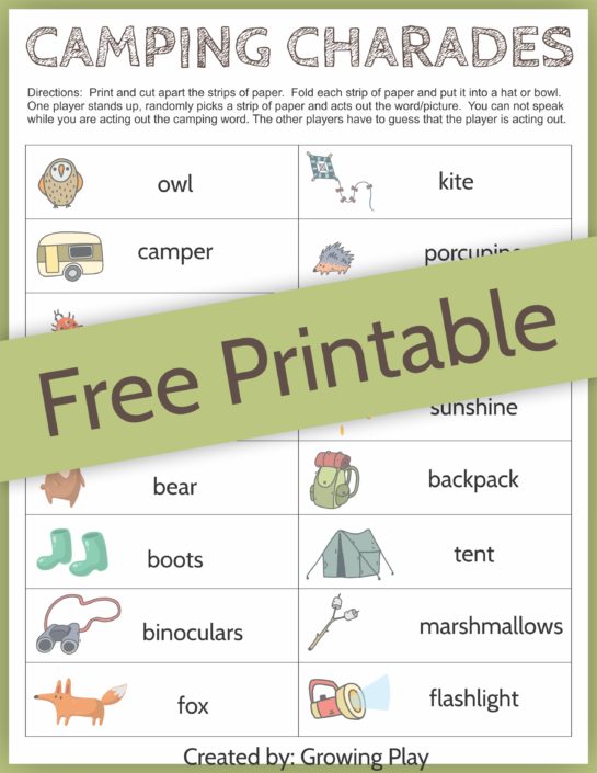 Camping Charades Game For Kids Free Printable Growing Play camping-charades-game-for-kids-free-printable-growing-play