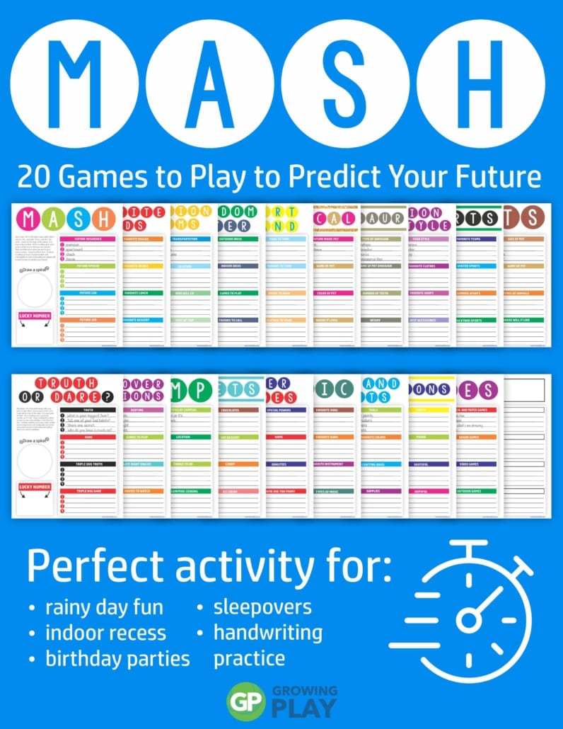 How To Play Mash Game Plus A FREE Printable Growing Play