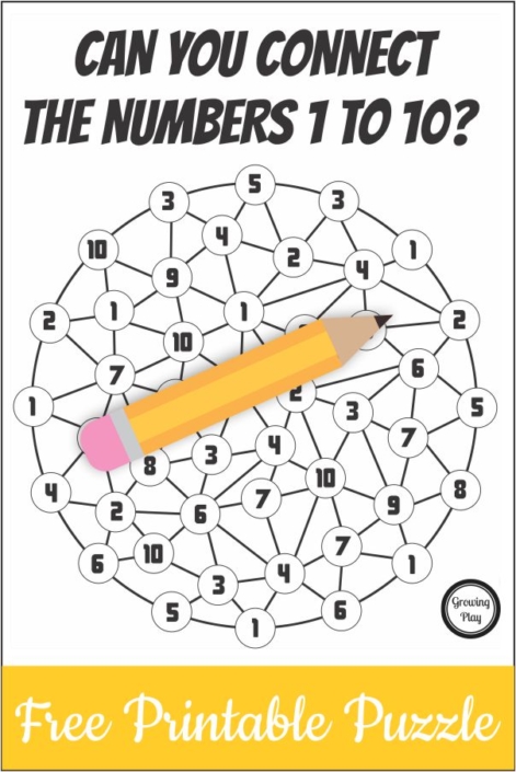 Number Puzzle Free Printable - Growing Play