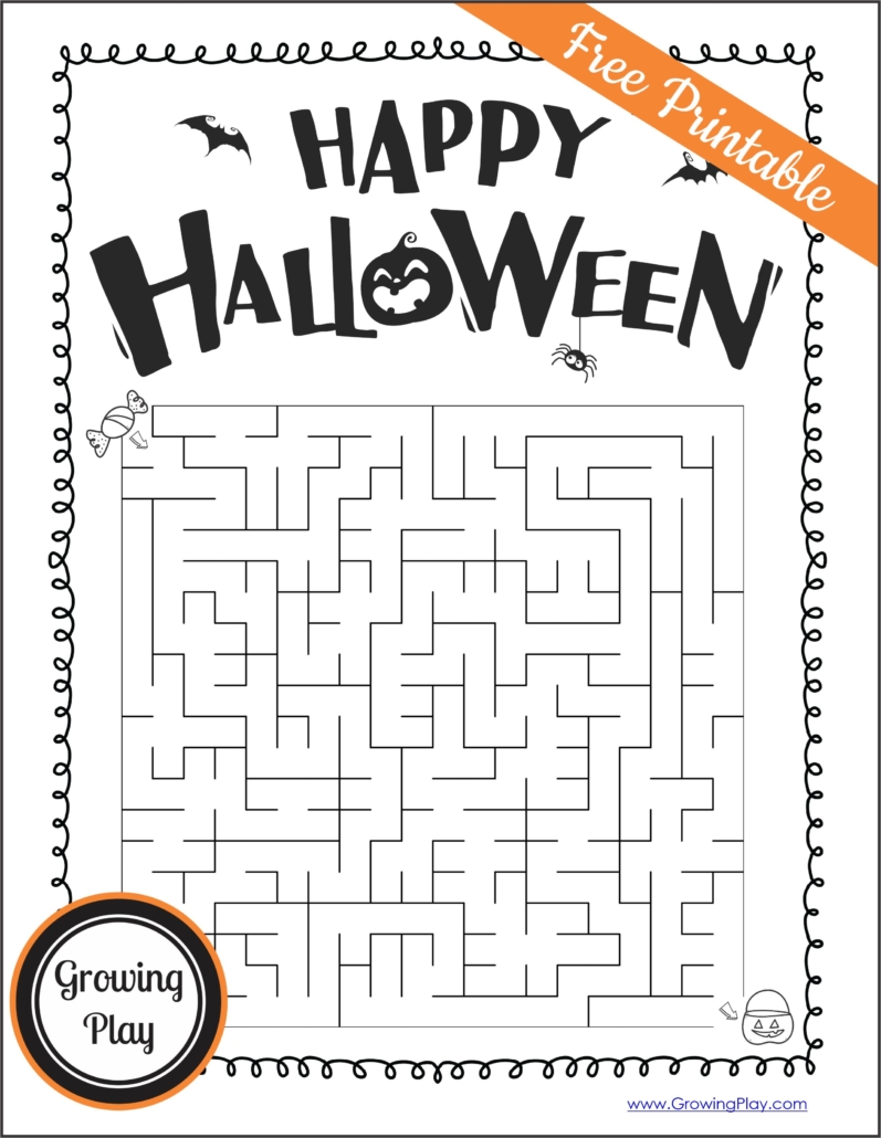 Halloween maze free printable