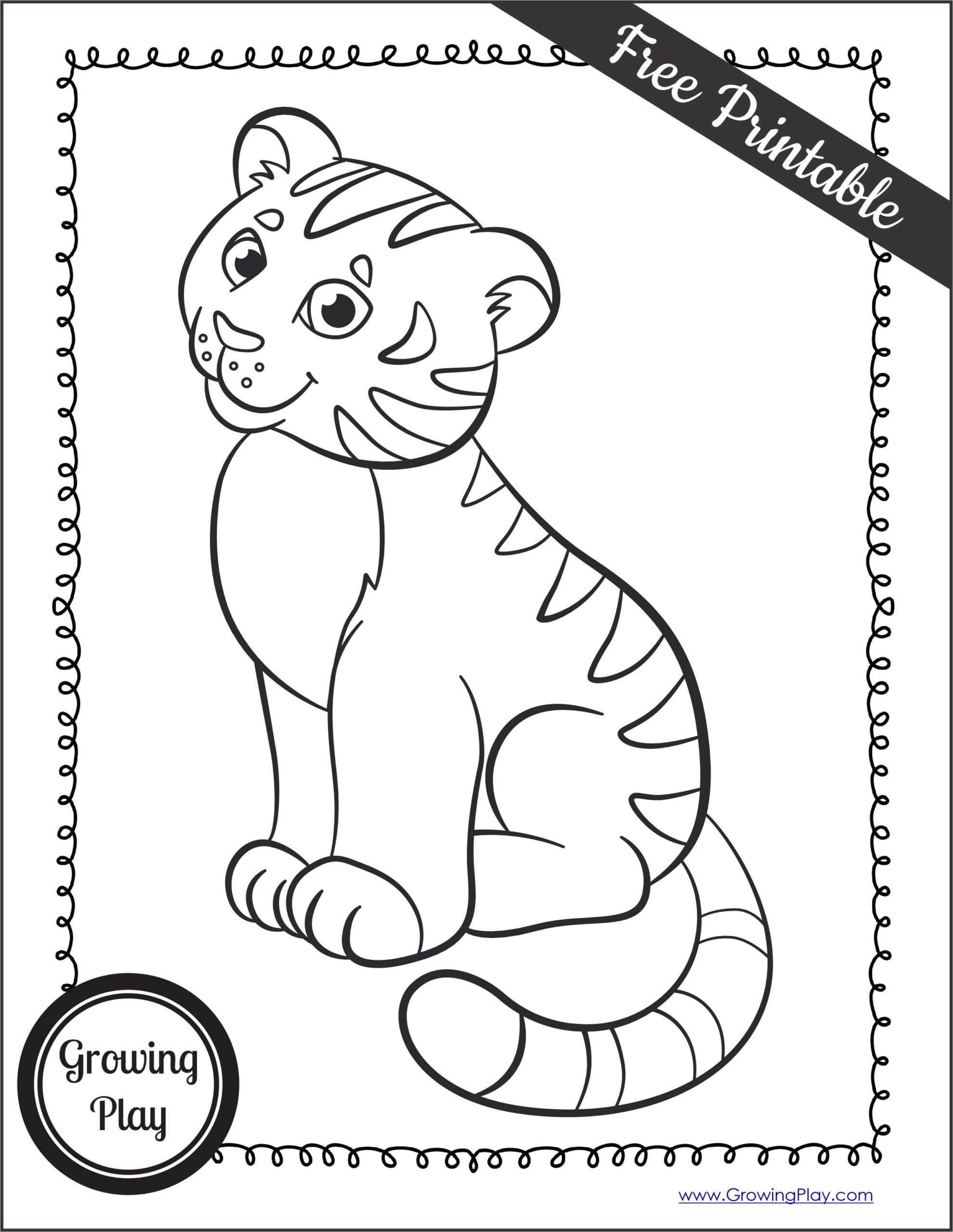 Tiger Coloring Pages - Growing Play