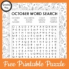 October Word Search Free Printable - Growing Play