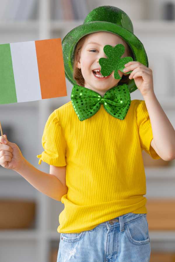 kid celebrating st patrick's day