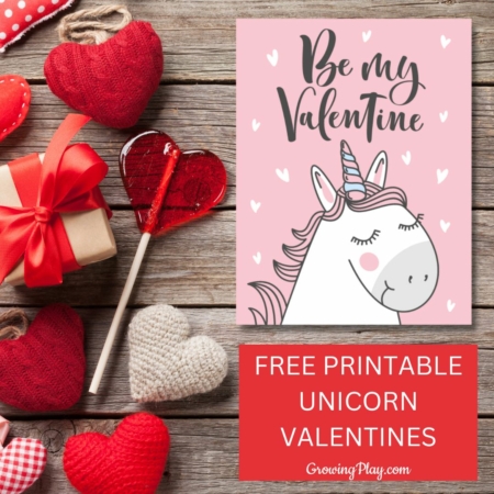 Free Printable Unicorn Valentines - Growing Play