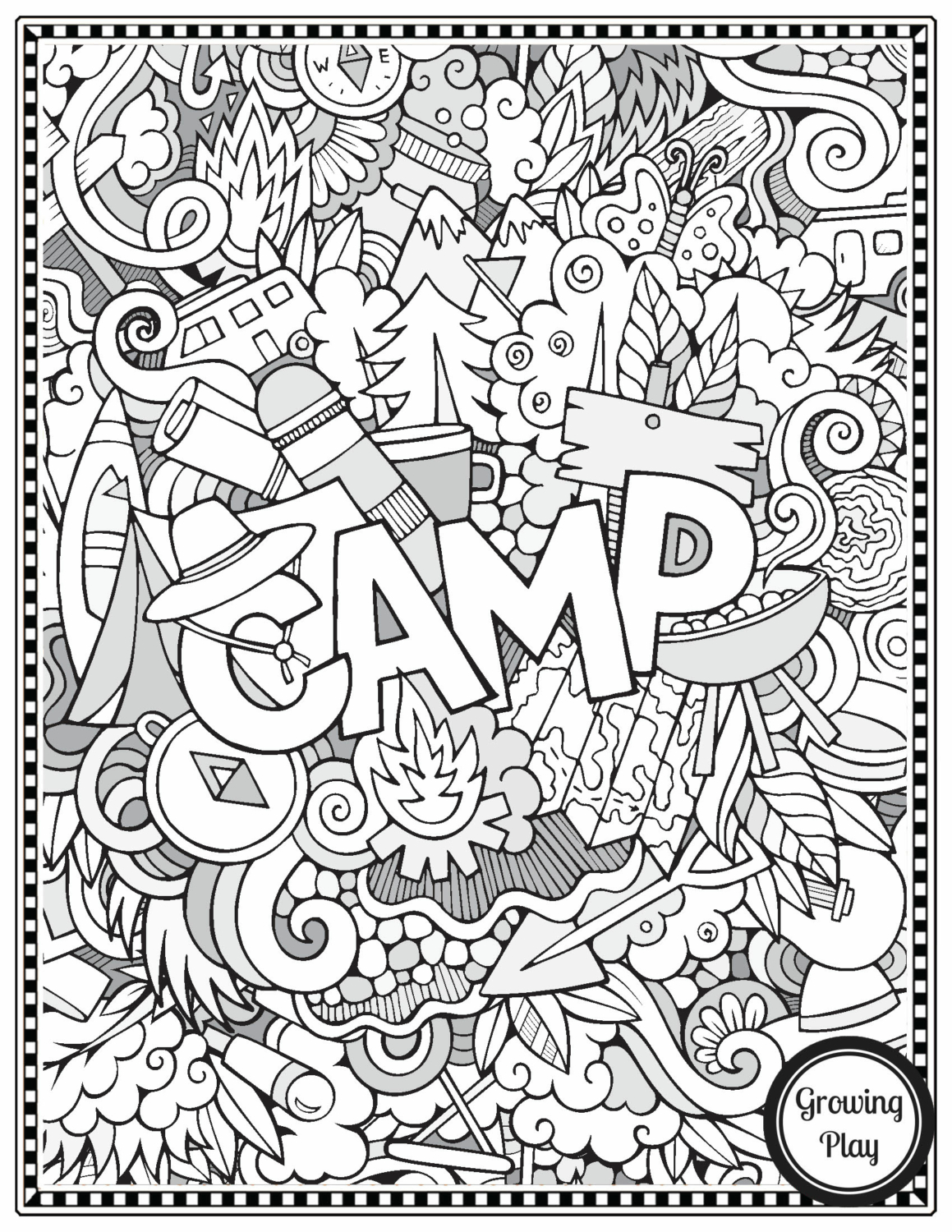 Free Camping Coloring Pages Growing Play