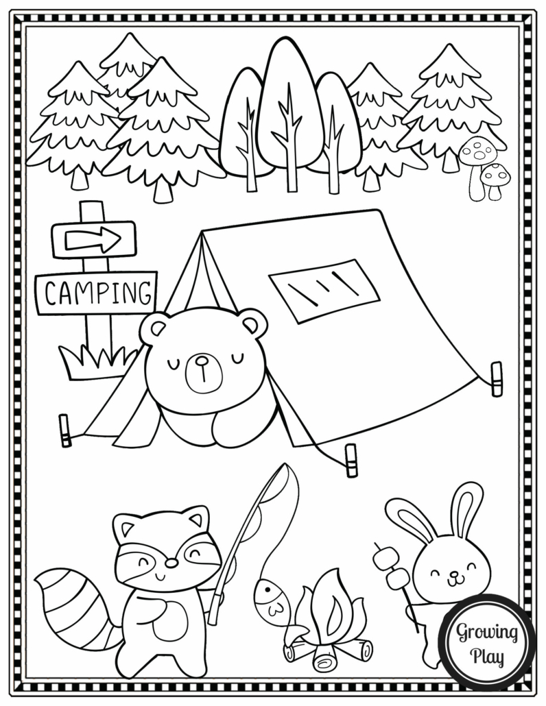 Toddlers Camping Coloring Pages