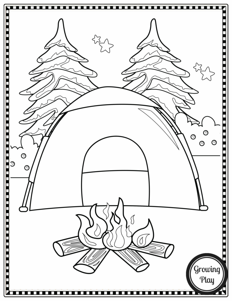 Toddlers Camping Coloring Pages