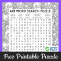Art Word Search Printable Puzzle - FREE - Growing Play