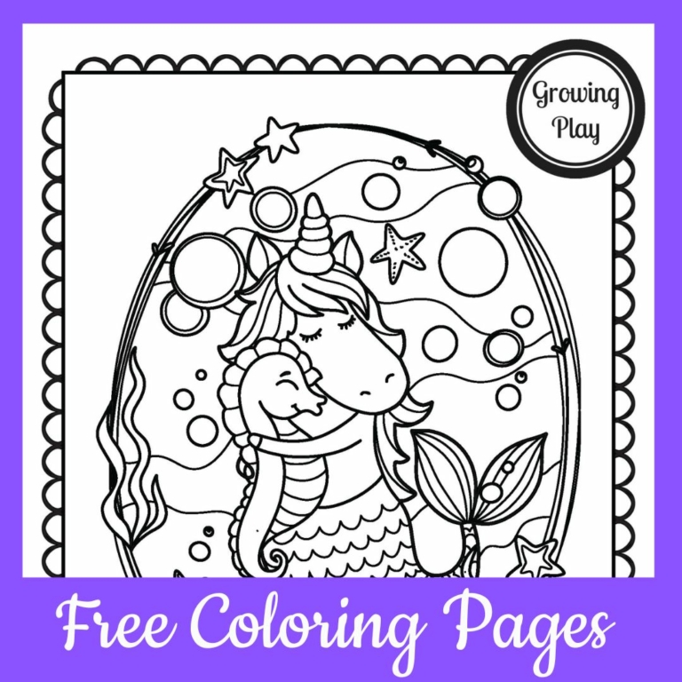 Cute Coloring Pages Free Printables - Unicorn Mermaid Coloring Pages 768x768