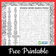 Word Search Spanish Printable - FREE - Growing Play