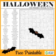 Hard Halloween Word Search Free Printable - Growing Play