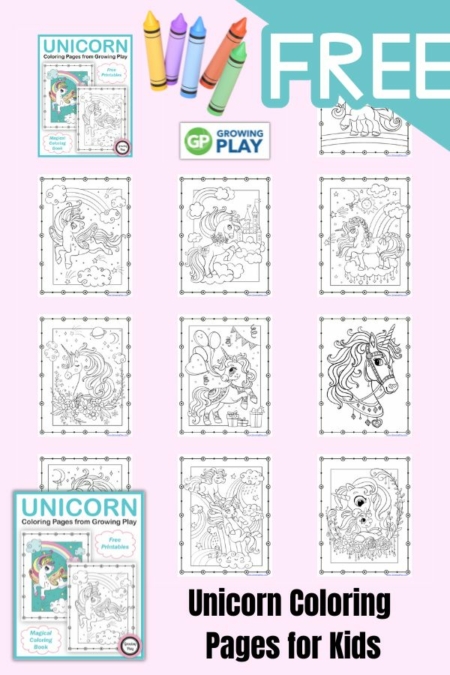 Unicorn Coloring Pages for Kids - Free Printable Sheets - Growing Play