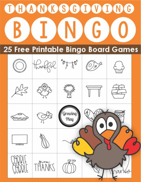 Free Printable Thanksgiving Bingo Cards for Large Groups Growing Play