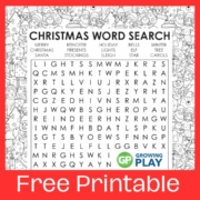 Christmas Word Search Puzzle Printable - Free PDF - Growing Play