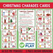 Free Printable Christmas Charades Cards - Fun Game - Growing Play