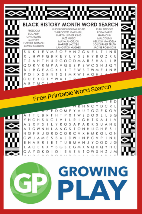 Free Printable Black History Month Word Search - Growing Play