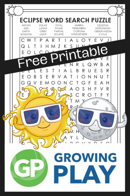 Eclipse Word Search Printable Free PDF - Growing Play