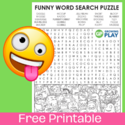 Funny Word Search Printable - Free - Growing Play