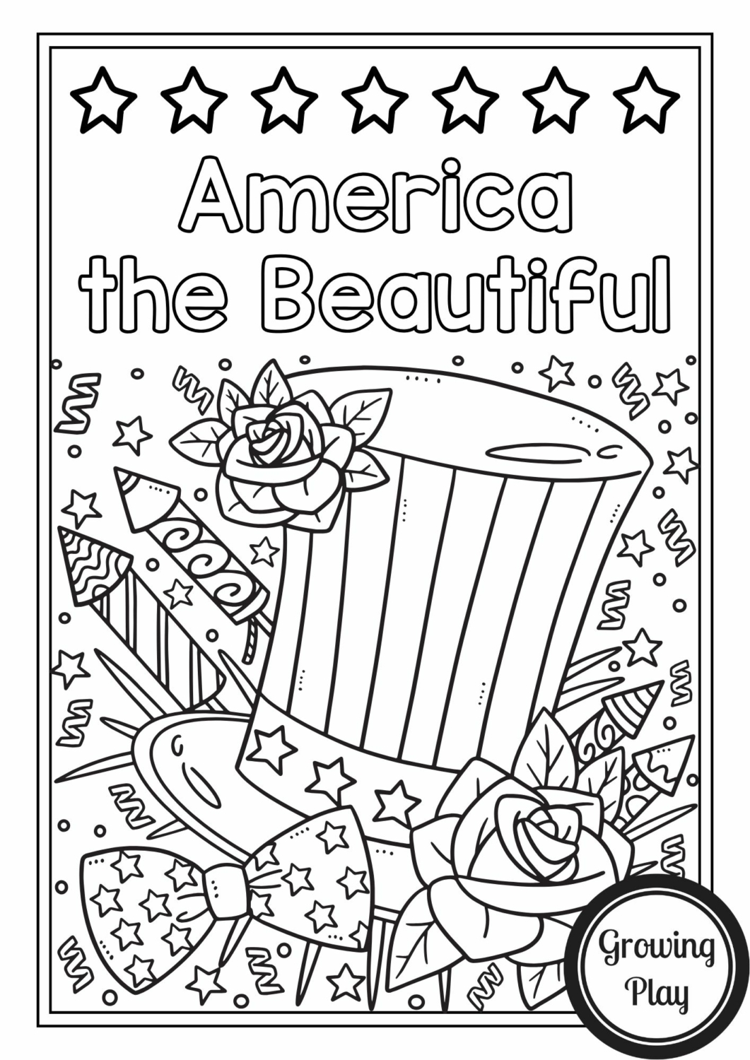 July 4th Coloring Pages Free Printable - Growing Play